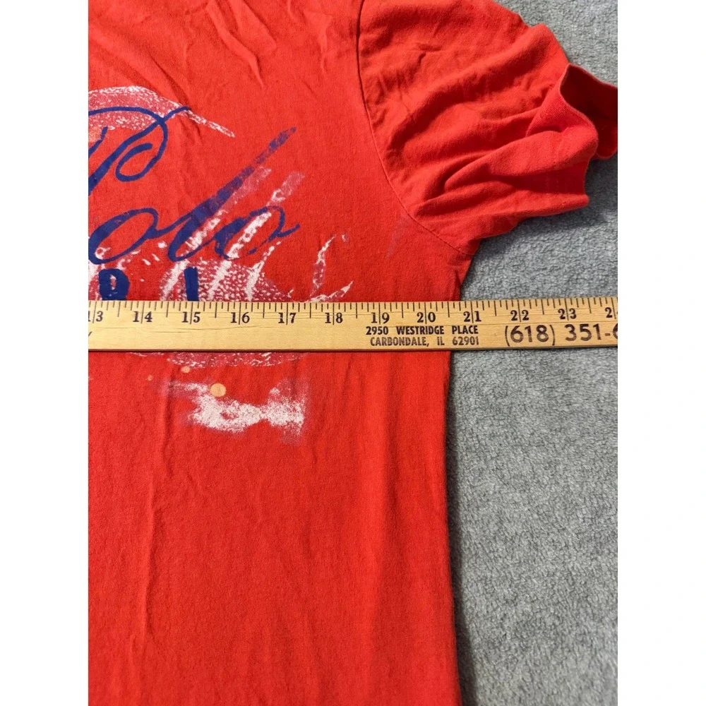 Vintage Polo Ralph Lauren Red Scorpion Graphic Custom Fit T-Shirt Men Large 90's